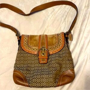 Coach Brown and Tan Crossbody Bag